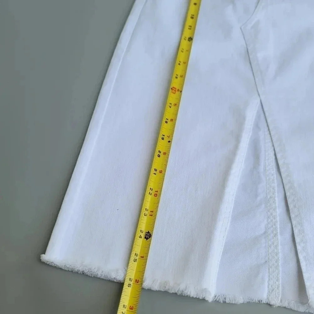 Womens Skirt Denim SO White Jean Stretch Frayed Hem Zip Plus Size-size 1 / 25W - Picture 7 of 10